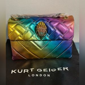 Kurt Geiger London Medium Kensington Metallic Ombré Rainbow Shoulder Bag